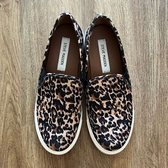 Steve Madden Women's Symba‎ Slip-On Sneaker Leopard Print Brown Size 8m - Picture 3 of 6